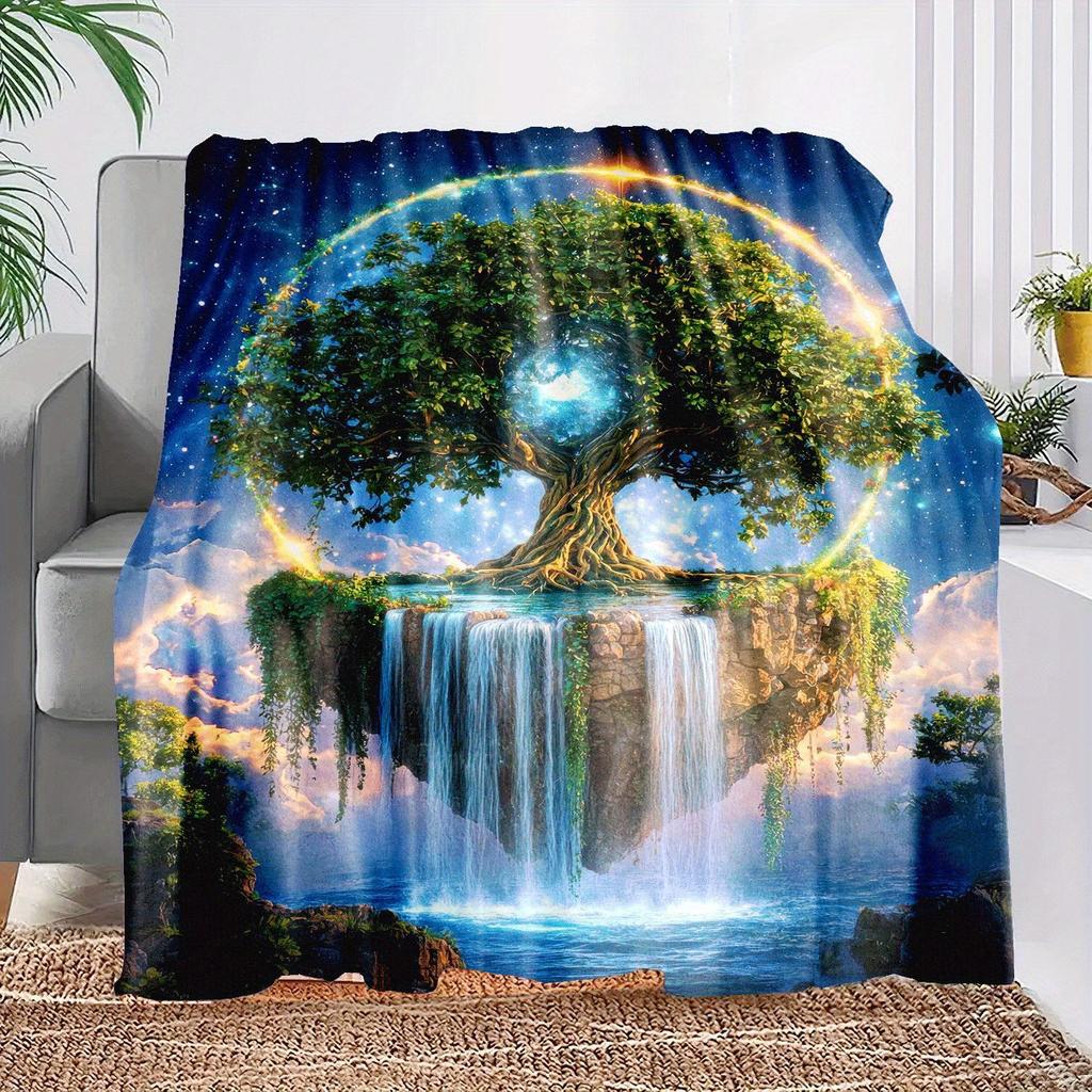 1 Lussuosa Coperta Plaid in Pile con Stampa di Alberi Grandi - Regalo Ideale per Ragazze Africane, Figlie e Nipoti - Versatile per