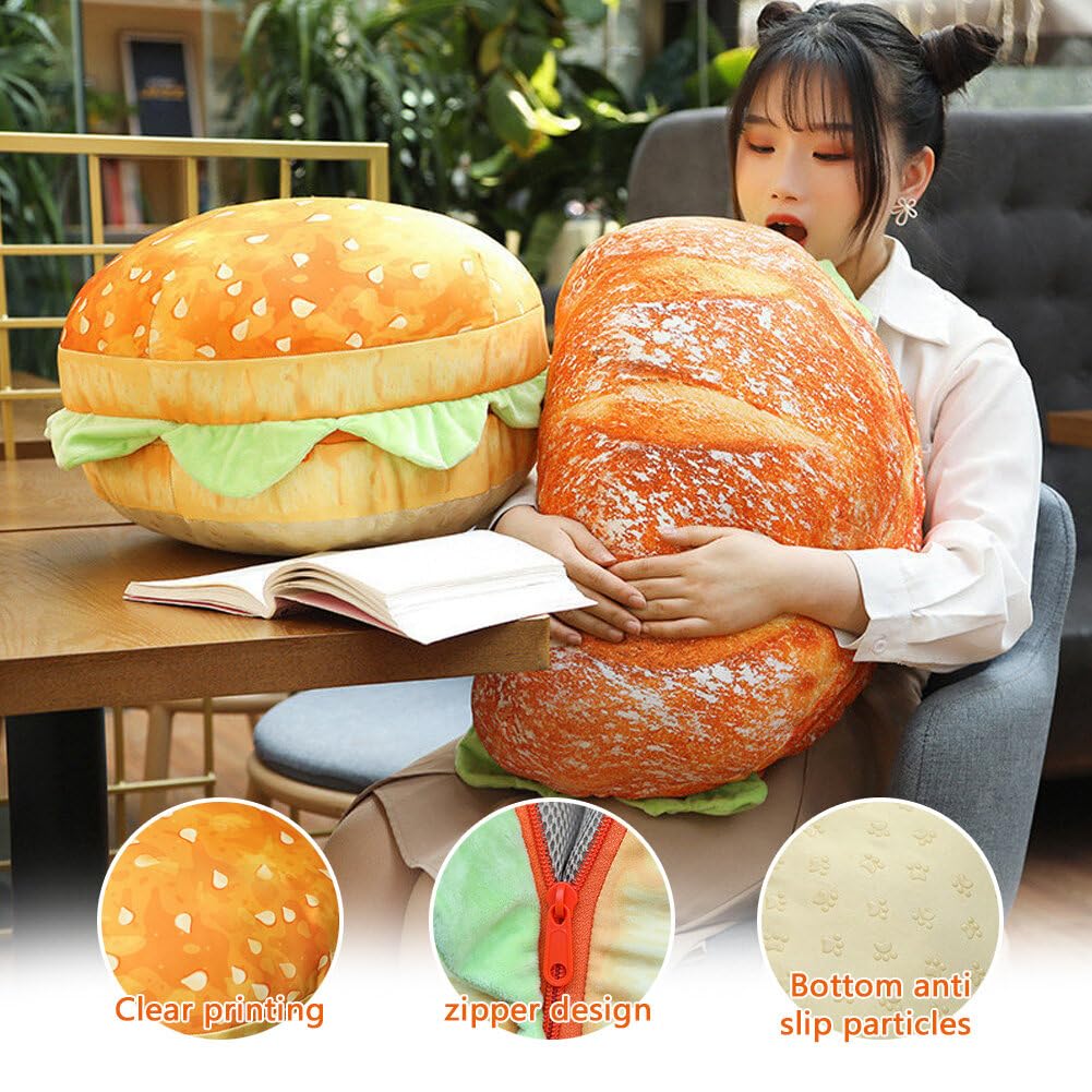 Cheeseburger Plush Pillow Hamburger Stuffed Toy Giant 3D Simulation Burger