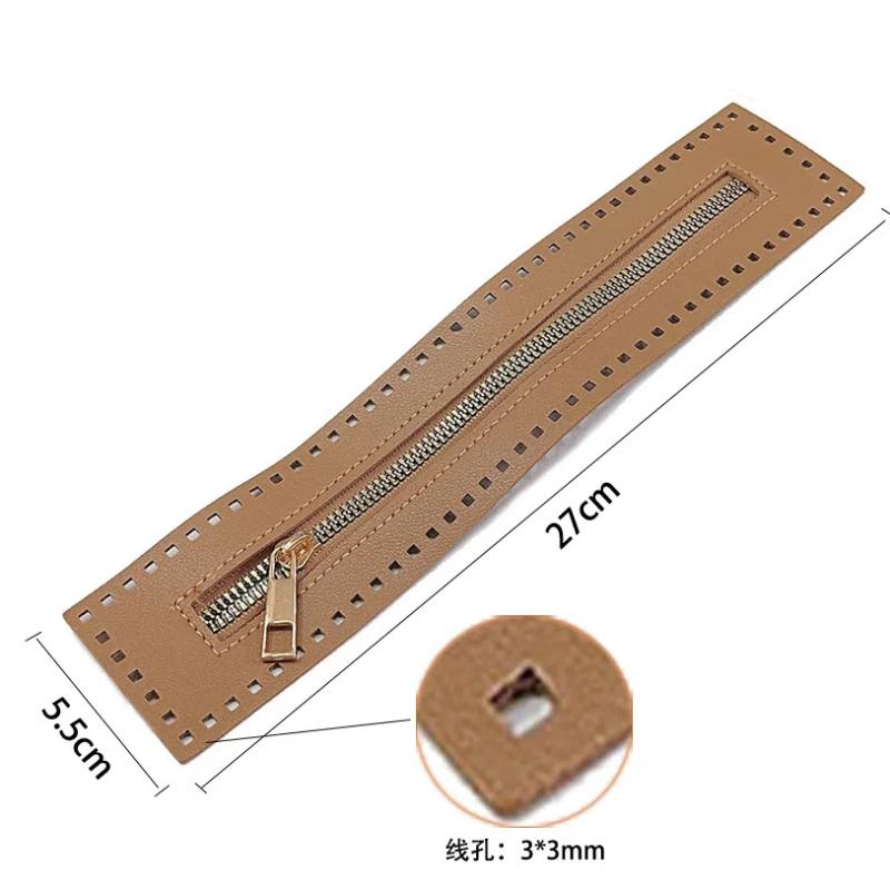 27cm Practical Replaceable Zipper DIY Sewing Leather Zipper Useful For Crochet Bag Handbag Hardware Solid Color Stitch Zipper