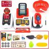 33PCS Toy Cash Register for Kids with Checkout Scanner Fruit Card Reader Credit Card Machine Play Money Food Shopping Play Set