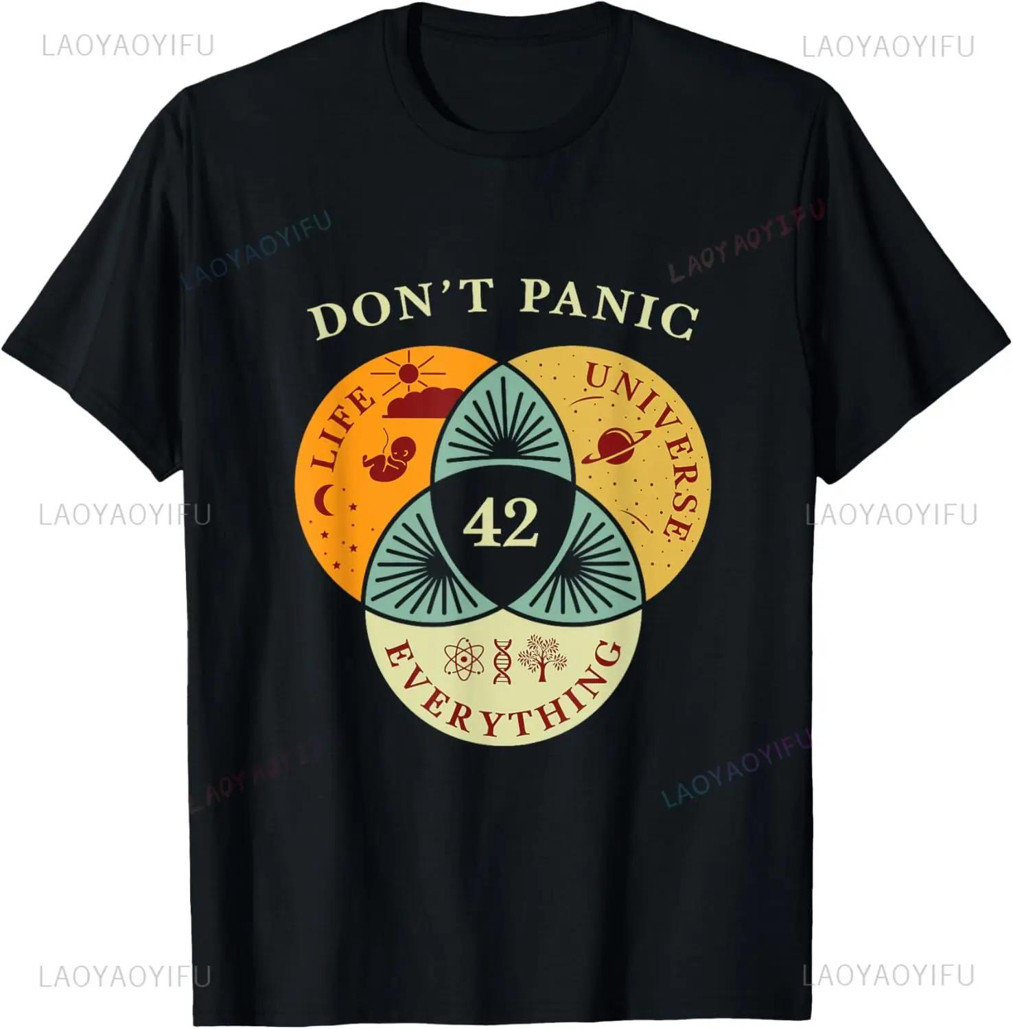 Life Universe Everything 42 Science Fiction Space Lovers TShirt Couple Funny Shirt Streetwear Graphic T Shirts Ropa Hombre L