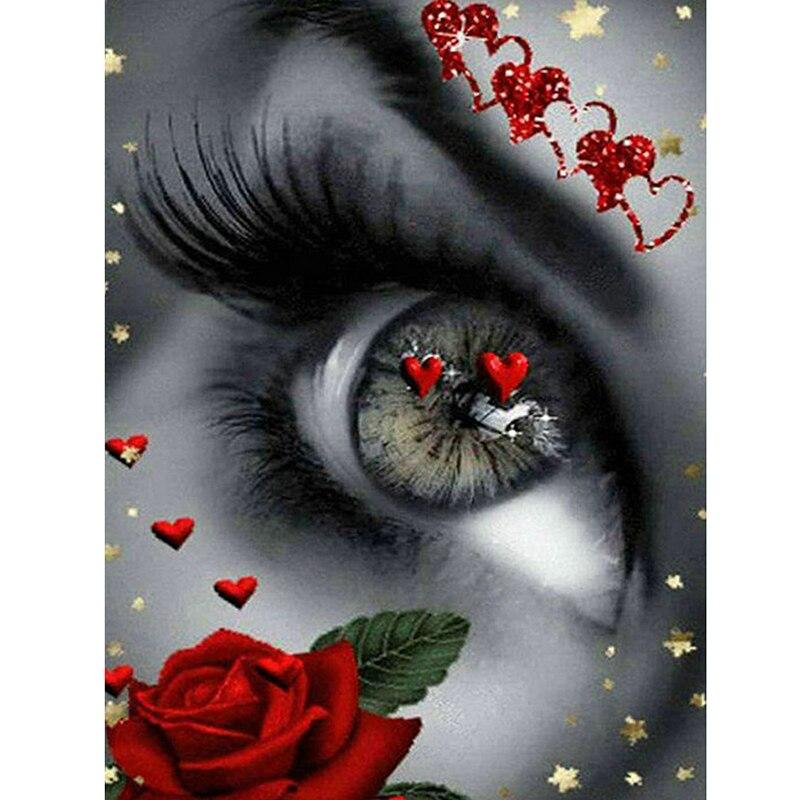 Eye DIY 5D Diamond Painting Full Round Drill Cartoon Diamond Embroidery Cross Stitch Mosaic Rhinestone Wall Art Home Decor