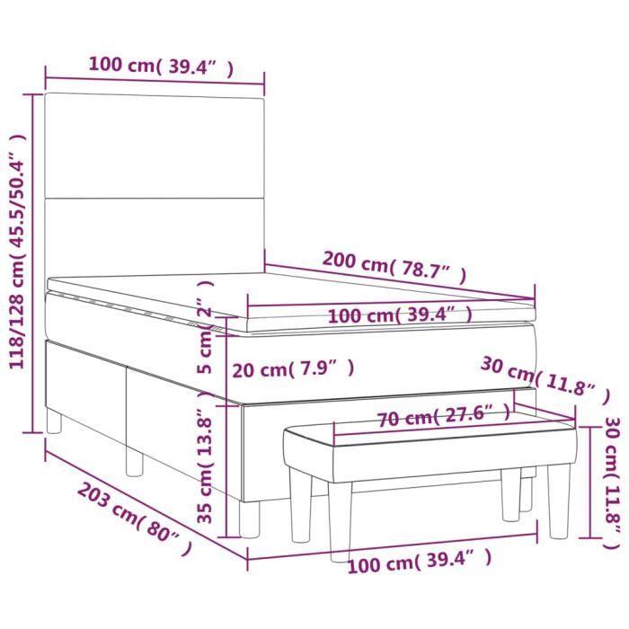 3136973 vidaXL Divan Bed with Mattress Light Grey 100x200cm Fabric