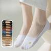 5 Pairs Children's Summer Pure Cotton Boat Socks with Silicone Anti-slip and Invisible Heel Protection, Not Falling Off, Shallow Toe Design
