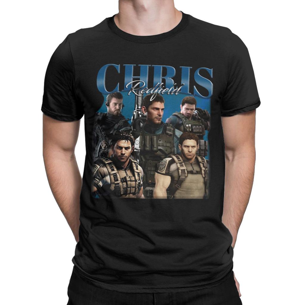Heren Dames Grafisch Bedrukte Chris Redfield snake eater T-shirt Katoenen T-shirts Kleding