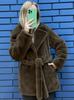 High-end small temperament loose thickened suit jacket women's imitation mink velvet medium and long wind-resistant fur coat