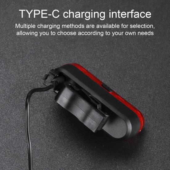 Bicycle Tail Light Waterproof Modes Adjustable USB Rechargeable Universal MTB Road Mountain Bike Night Riding LED Safety Warning Rear Lamp