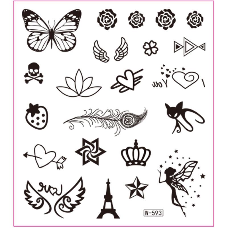 Campus Students Male And Female Tattoo Stickers Waterproof Tattoo Stickers Cartoon Butterfly Text Tattoos