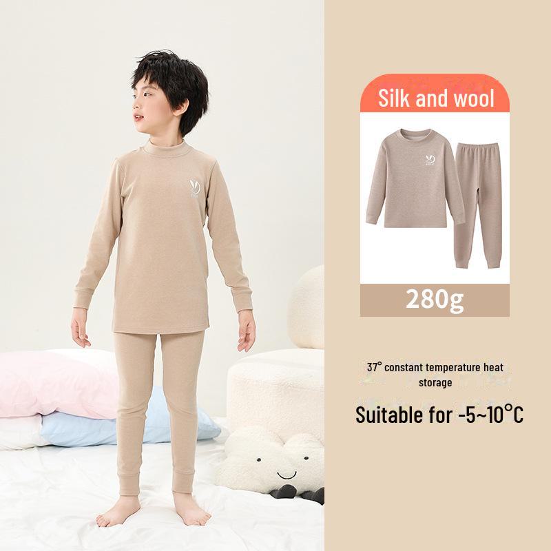 Sous-vêtements d'automne/hiver pour enfants: Ensemble de pyjama chaud de couche de base pour enfants - Vêtement d'intérieur sans coutures comprenant haut et bas