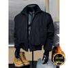 Winterliche Bomberjacke mit Stehkragen im Maillard-Stil – Baseball-Look von der Straße, dickes Baumwollfutter
