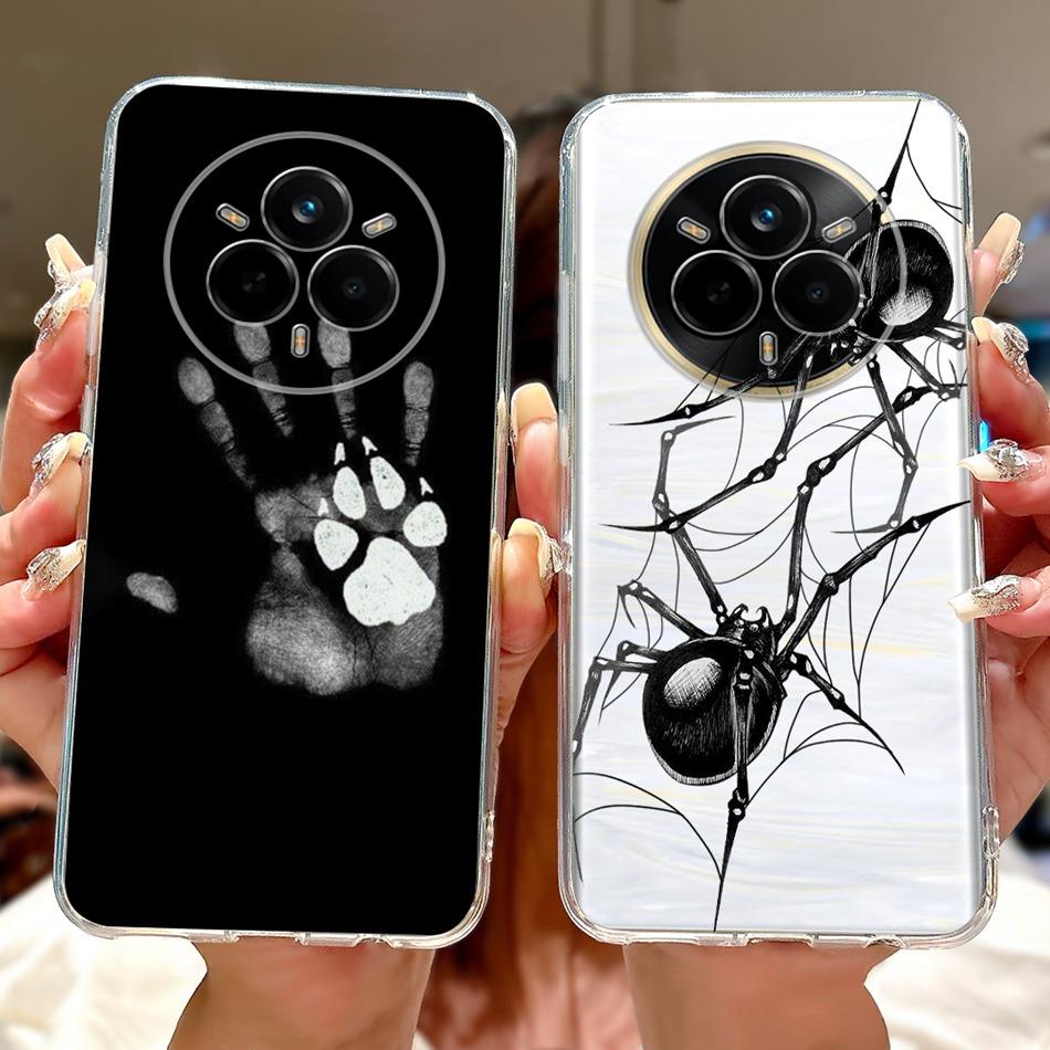 For Realme 14 Pro 14Pro+ Elegant Floral Cat Printed Phone Case For Realme 14 Pro Plus 14Pro 5G Soft Silicone TPU Cases