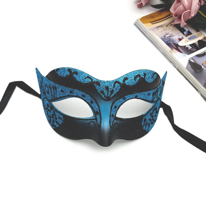 Halloweenmask med plastdesign i halvt ansikte för cosplay och kostymfester