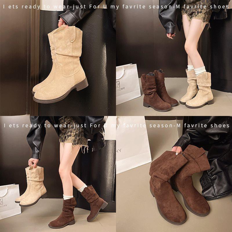 Nouvelles bottes Martin pour femmes, beauté, bottes à talons, bottes de cowboy, tige moyenne, tourisme au Xinjiang, western 2025, belles, radieuses