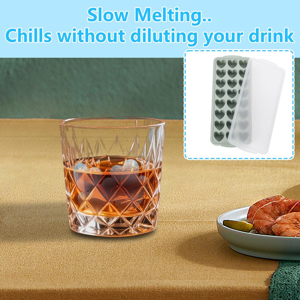 Silicone Covered Ice Box With No Odor, Cute And Stylish Heart-shaped Ices Cubes Mold