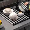 304 Stainless Steel Kitchen Sink Drain Rack Sink Bowl and Dish Storage Rack Foldable and Retractable Drain Basket Placemat