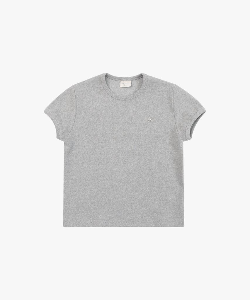 LOSSYROW Ribbed Short-Sleeved T-Shirt Gray