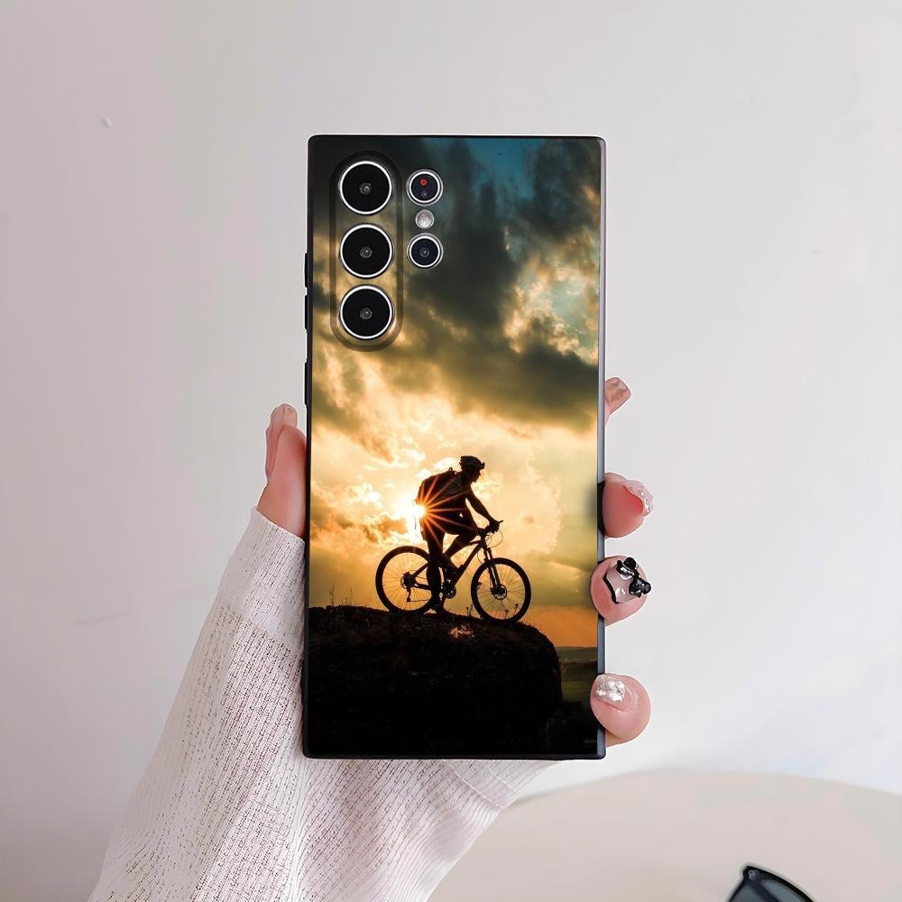 MTB Mountain Bike Bicycle Phone Case For Samsung Galaxy S25 S24 S22 S23 Ultra S21 S20 Plus 5G Frosted Non-Slip Full Cover Case