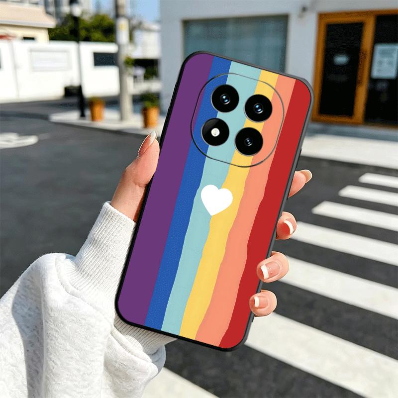 Rainbow Gradient Love Desgin Soft Phone Case for Xiaomi Redmi Note 12 13 14 15 Pro Plus 11 12S 11S 11T 10 4G Black Cover Back Sh