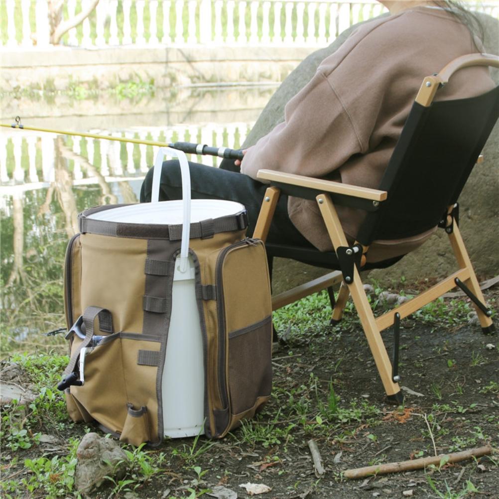 Outdoor Campingeimer Organizer Große Kapazität Angeltaschen-Aufbewahrungstasche Gartentasche für Angeln Camping Wandern