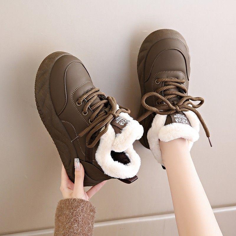 Platform Shoes Children's 2025 Winter New Thickened Snow Boots Piled Warm Cotton Shoes Women's Shoes