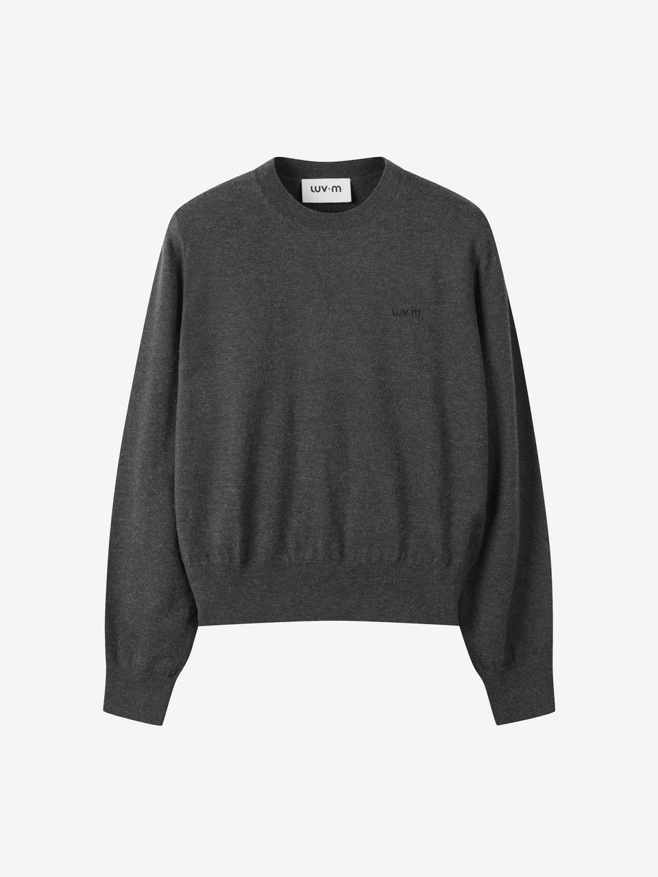 Luvm Базовый вязаный пуловер_Угольно-серый Charcoal Gray/55_J243Ksk703_Cg1