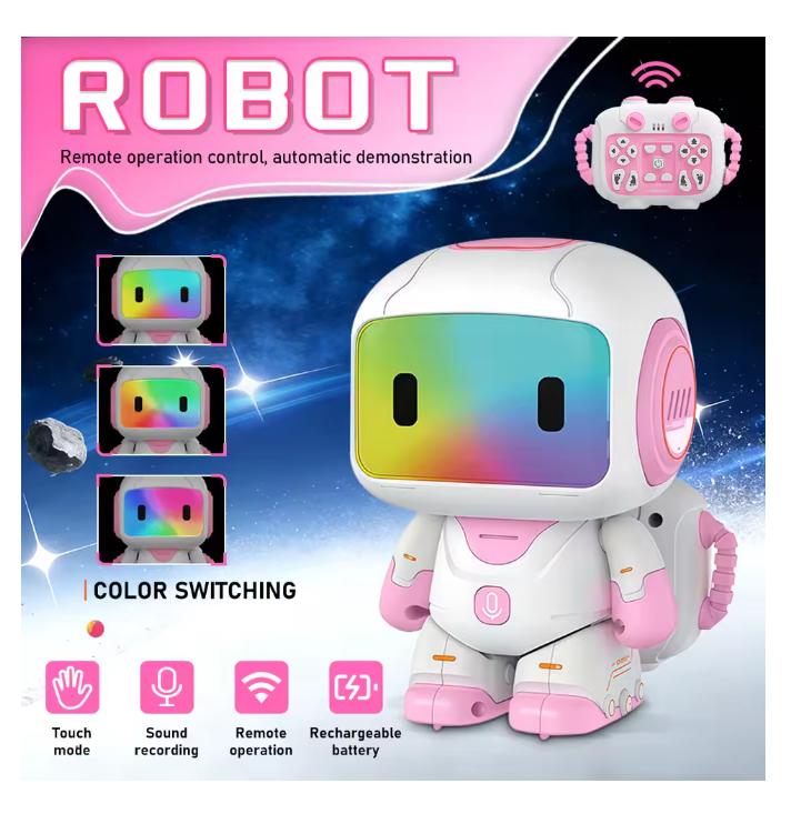 

Smart Interactive Robot Toy Programmable Remote Control Robot with Rechargeable Battery Birthday Gift for Kids Age 3+