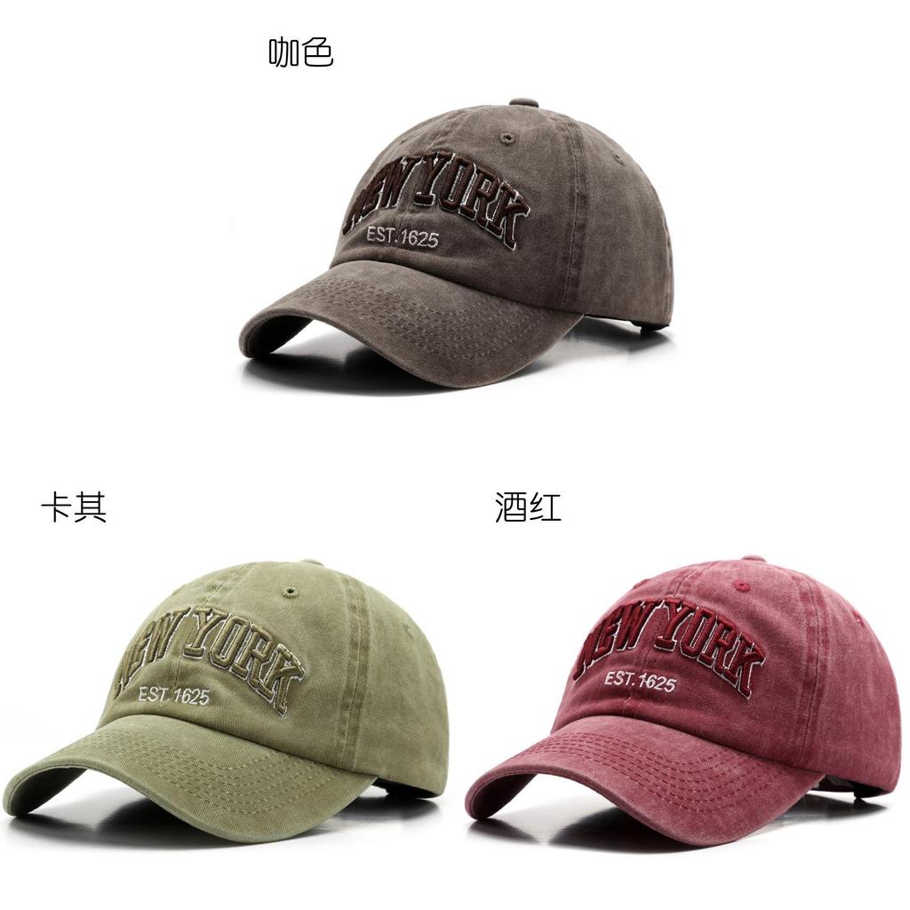 Letter Embroidered Washable Vintage Cotton Baseball Cap For Men Women Summer Casual