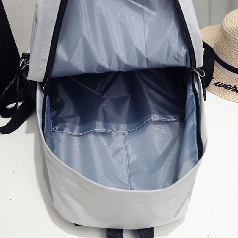 IELGY Korean school style leaf print canvas backpack серый — фото 5