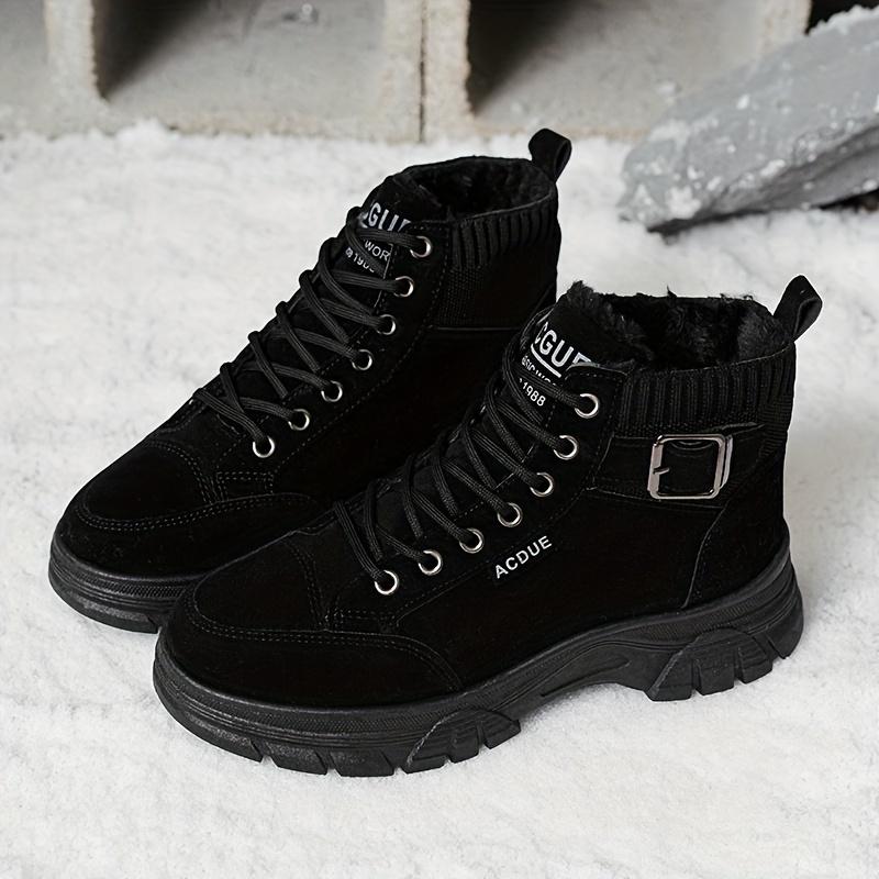 [Warm Winter Boots] Warm, Durable Women's Winter Ankle Boots with Thick Rubber Sole, PU Upper & Breathable Fabric Lining - Versatile for Cold Weather