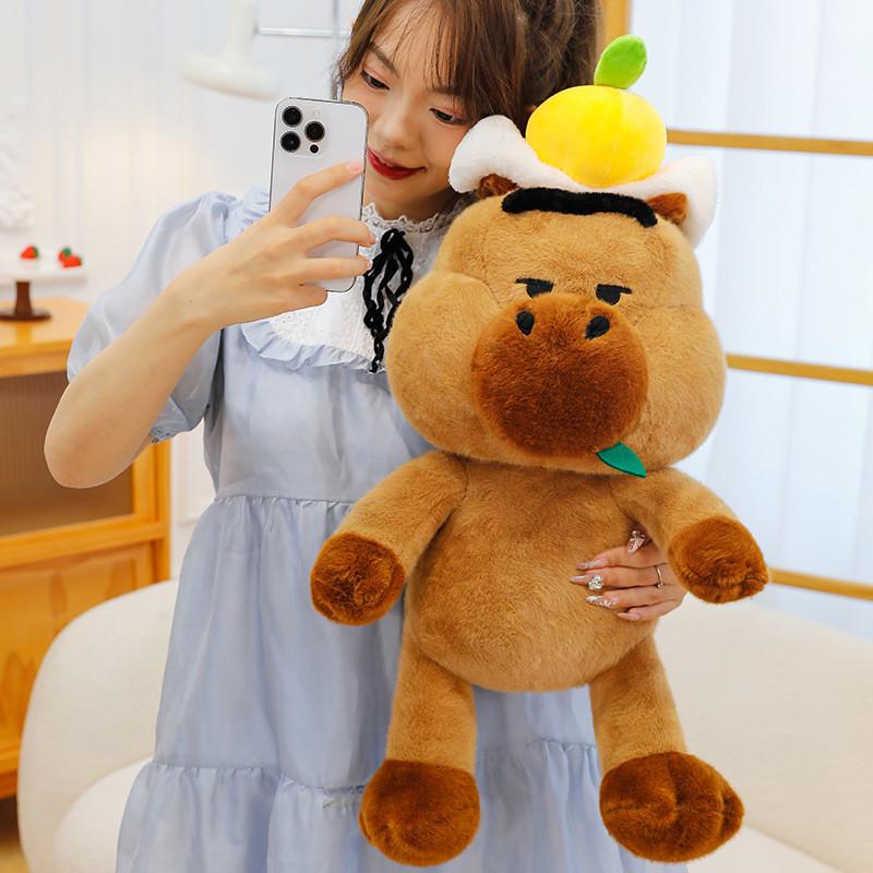 Adorable Capybara Plush Toy Creative Design Soft Pp Cotton Stuffed Animal For Kids