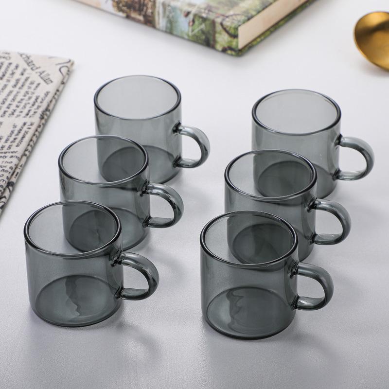 Schwarzes Glas, Teetasse, hitzebeständige Mikrowellen-Kaffeetasse für den Heimgebrauch