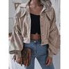 Women Loose Lantern Long Sleeve Corduroy Casual Short Jacket Outerwear