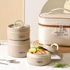 304 Stainless Steel Insulated Lunch Box Stackable 3 Separate Microwave Bento Box Sealed Leak Proof Soup Bowl Office Lunch-box