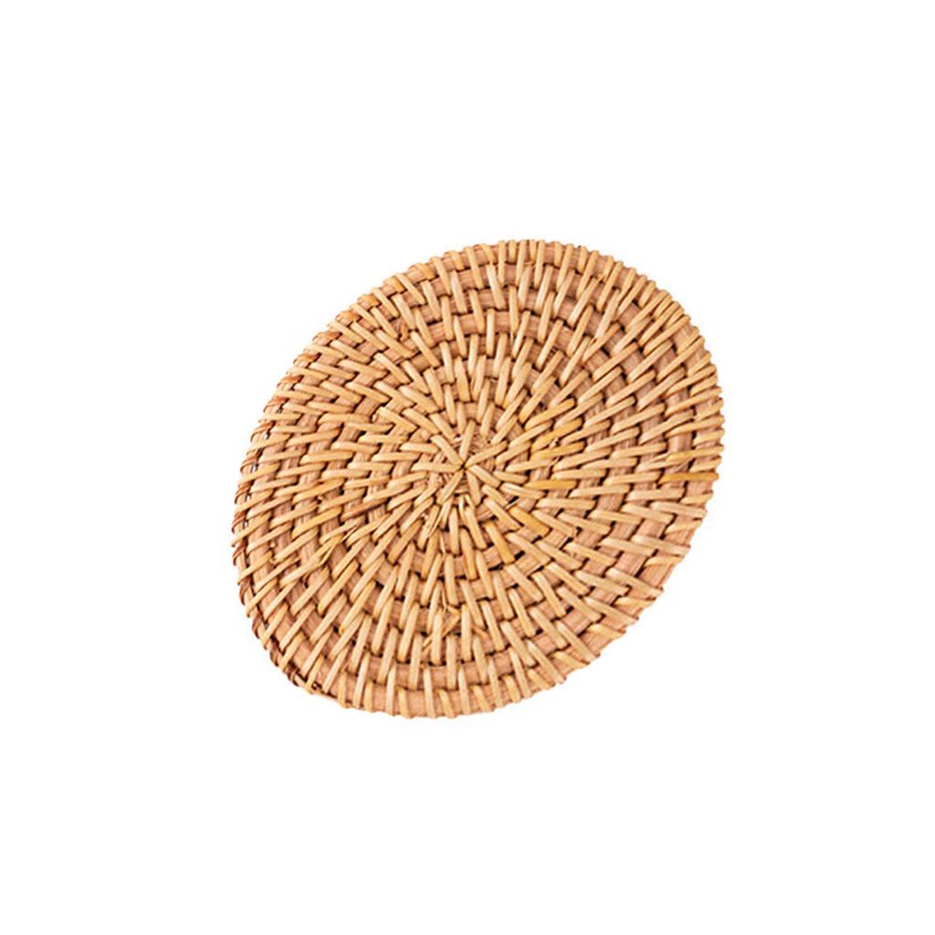 Natural Woven Rattan Cup Mats Small Rattan Cup Mats Unique Coaster Designed For Tea Rooms And Relaxation Areas