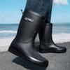 Rain shoes men's warm rain boots non-slip high tube bundle waterproof shoes kitchen rubber shoes car wash fishing men's water shoes