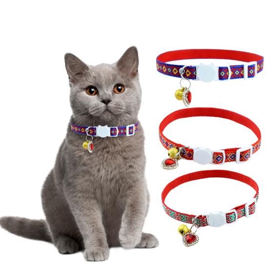 

Кошачий ошейник с изысканным узором, платье из полиэстера, защита от удушья, пряжка для кошачьего воротника, декор, товары для домашних животных