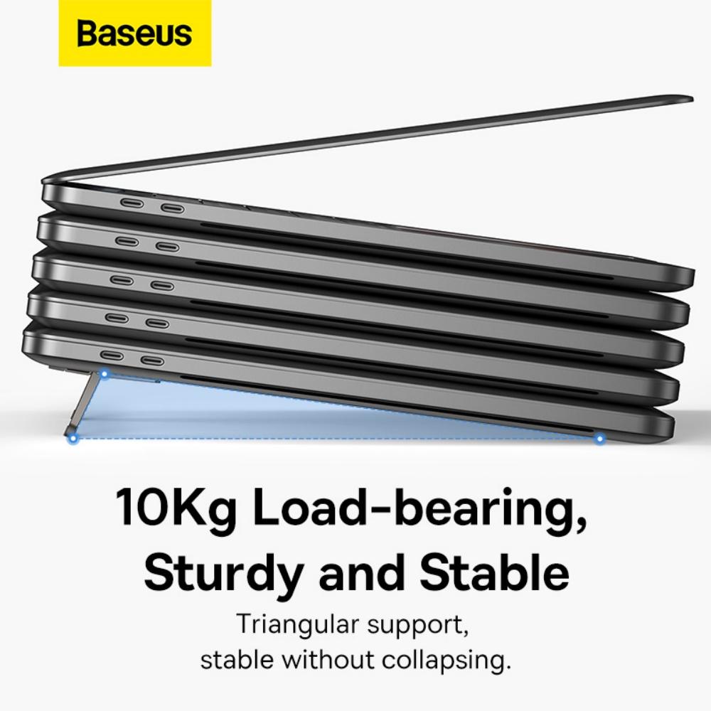 Baseus 2PCS/SET Laptop Stand Alloy Notebook Kickstand Foldable Convenient Height Adjustable Mini Compact Desktop Computer Holder