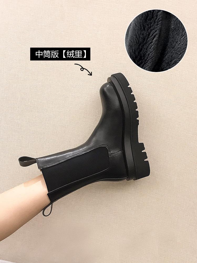 ~ Thick-soled Martin Boots Women's Medium Boots Locomotive Boots Chelsea Short Knight Boots Women's Boots Short Boots