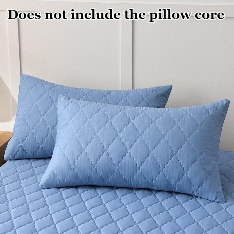 

Quilted Waterproof Pillow Protector 2PCS Set Various Sizes Anti Bacterial Machine Washable Pillow Cover Grey Blue White Black 1PC-48x74cm