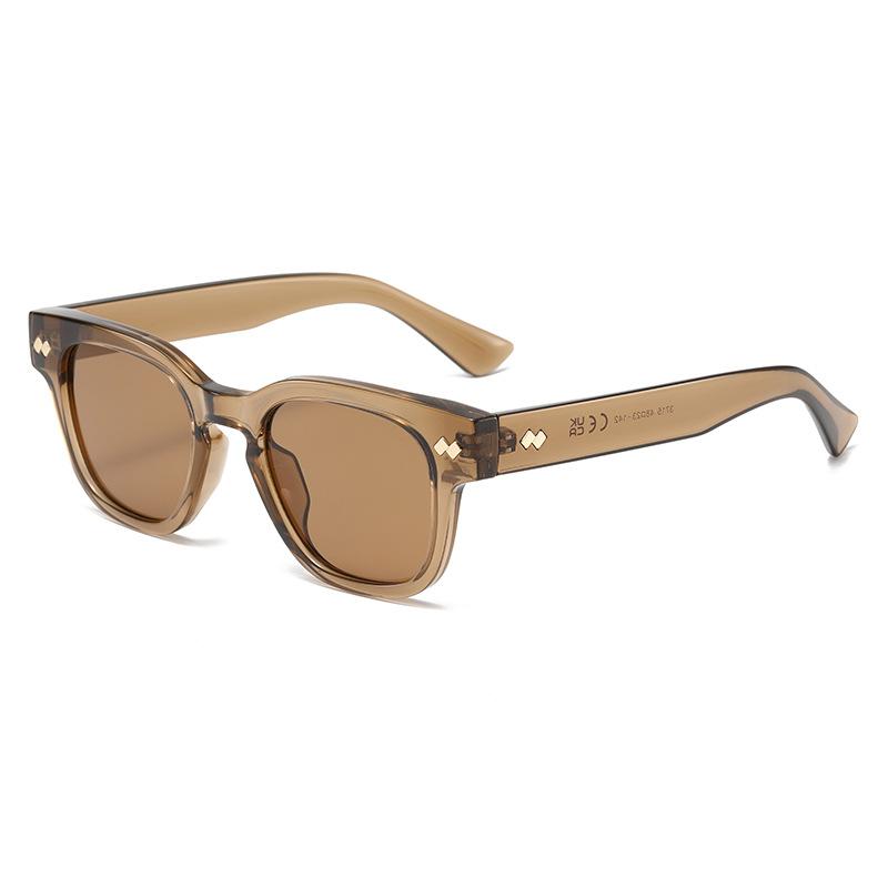 Fashion sunglasses square frame women's versatile street photography retro sunglasses advanced sun protection and UV protection glasses