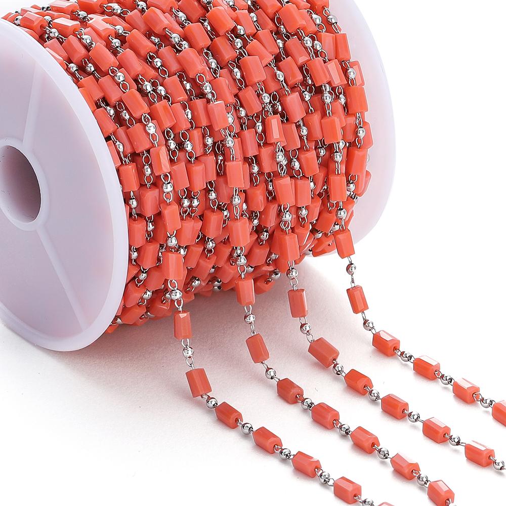 1Meter Bohemian Necklace Chain Cuboid Cube Beads Chains for DIY Necklace Bracelets Jewelry Making Accessories Handmade Chain