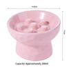 Ceramic Cat Slow Feeder Bowl Slanted Mouth Non-slip Pet High Foot Bowl Neck Protection Creative Pet Drinking Eating Feeder