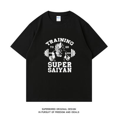 T-shirt de Fitness Américain d'Été pour Haltérophilie Coton Pur Coupe Ample Col Rond Convient aux Hommes et aux Femmes Manches Courtes.