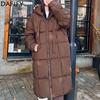 DAFIFY Women's Fashion Casual Fall Winter Solid Color Print Long Sleeve Jackets & Coats Down Coats