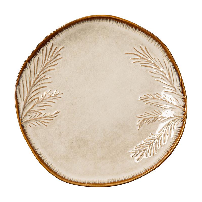 8-inch Nordic Irregular Embossed Ceramic Serving Plate