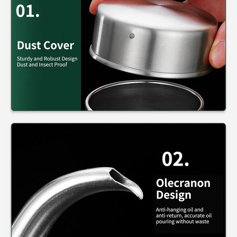 Ölbehälter zum Kochen Edelstahl Tropffreier Ölbehälter 13oz Lebensmittelqualität Ölspender Mehrzweck-Öltopf für Olive