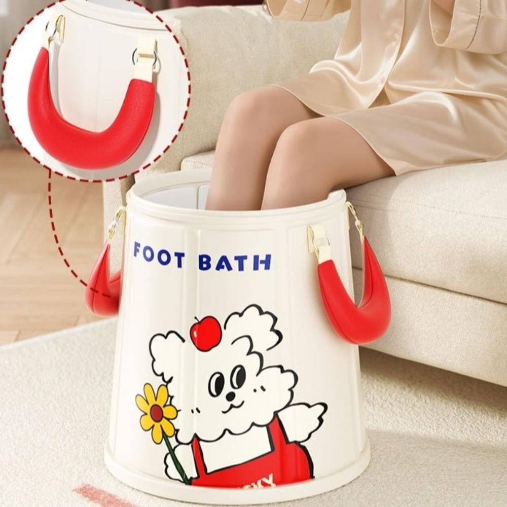 Thickened Foot Soaking Bucket Cartoon Foldable Tub Cute Portable Foot Bath  Winter Season