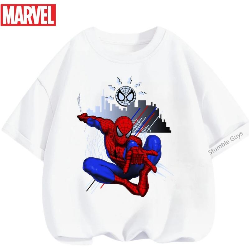 Boys Spiderman Clothes Girls Spider-Man Graphic T-Shirt Ages 3-14 Summer Marvel Kids Casual Tops 130