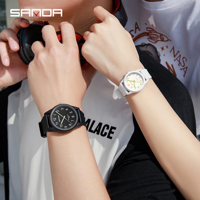 SANDA Fashionable Teen Quartz Watch - Versatile Small Dial for Men & Women