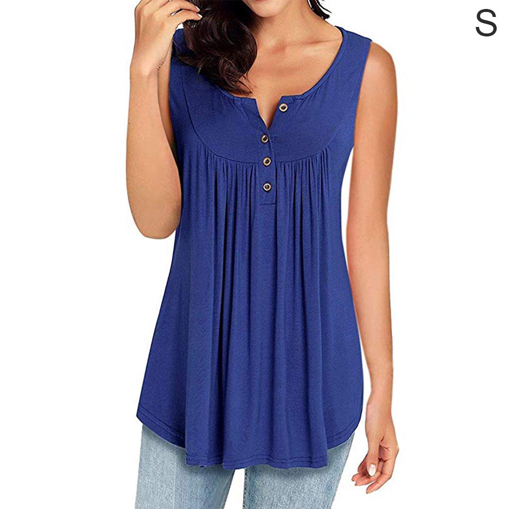 Girl Sleeveless Vest Women V Neck Solid Color Summer Top